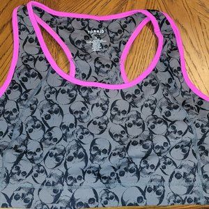 Torrid Skull Print Sports Bra with Pink Trim